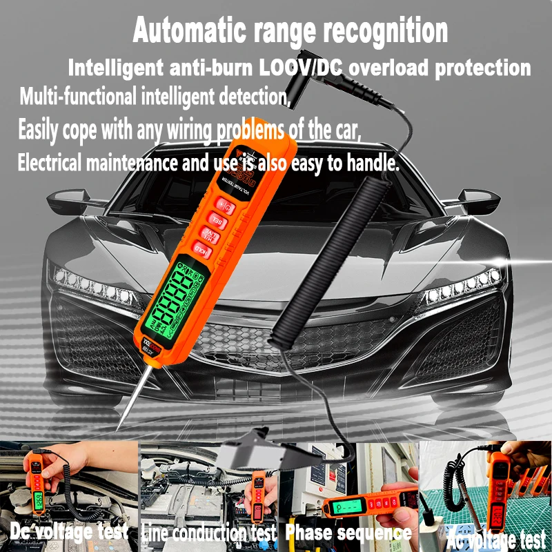 

XIAOCE Digital Multimeter Pen Type 4000 Counts Professional Meter Non-Contact Auto AC/DC Voltage Ohm Diode Tester ﻿