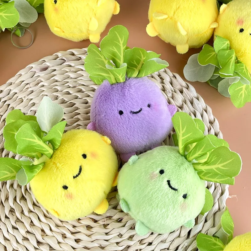 Dessin animé légumes famille grande tête légumes poupée pendentif mignon trois couleurs radis légumes champignon peluche poupée jouets pour les enfants