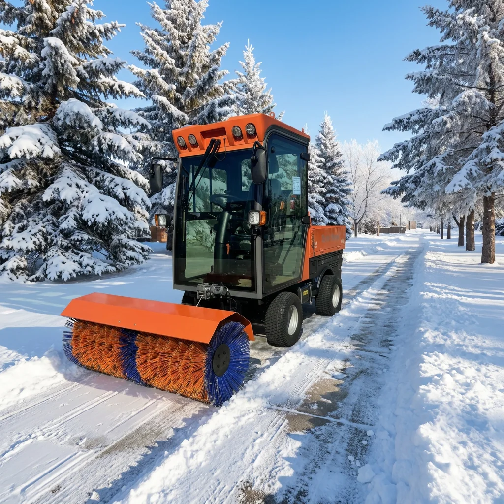 Household & Commercial Ride Snow Blower Full Closed Cabin 4WD Snow Sweeper For Garden Trail And Home