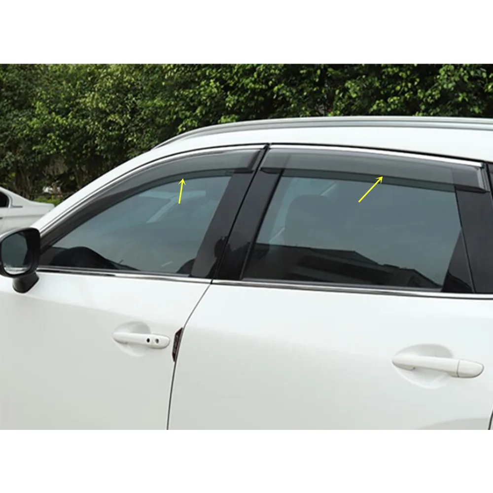 

Car Body Lamp Plastic Window Glass Wind Visor Rain/Sun Guard Vent Parts 4PCs For Mazda CX-5 CX5 2017 2018 2019 2020 2021 2022