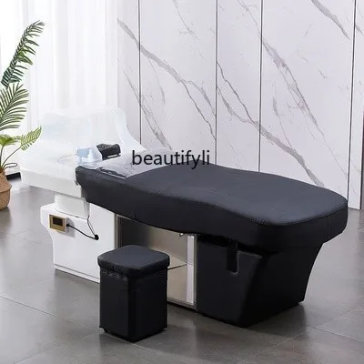 Barber Shop Stainless Steel Thai Massage Bed Hair Salon Lying Completely Shampoo Chair for Hair Salon Head Therapy Flushing Bed