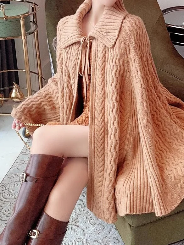 

Ele Velvet Knitted Top Lace Trim Sweater Chic Autumn Winter Faion Silken V-Ne Long Sve Bodycon Sle Single Piece