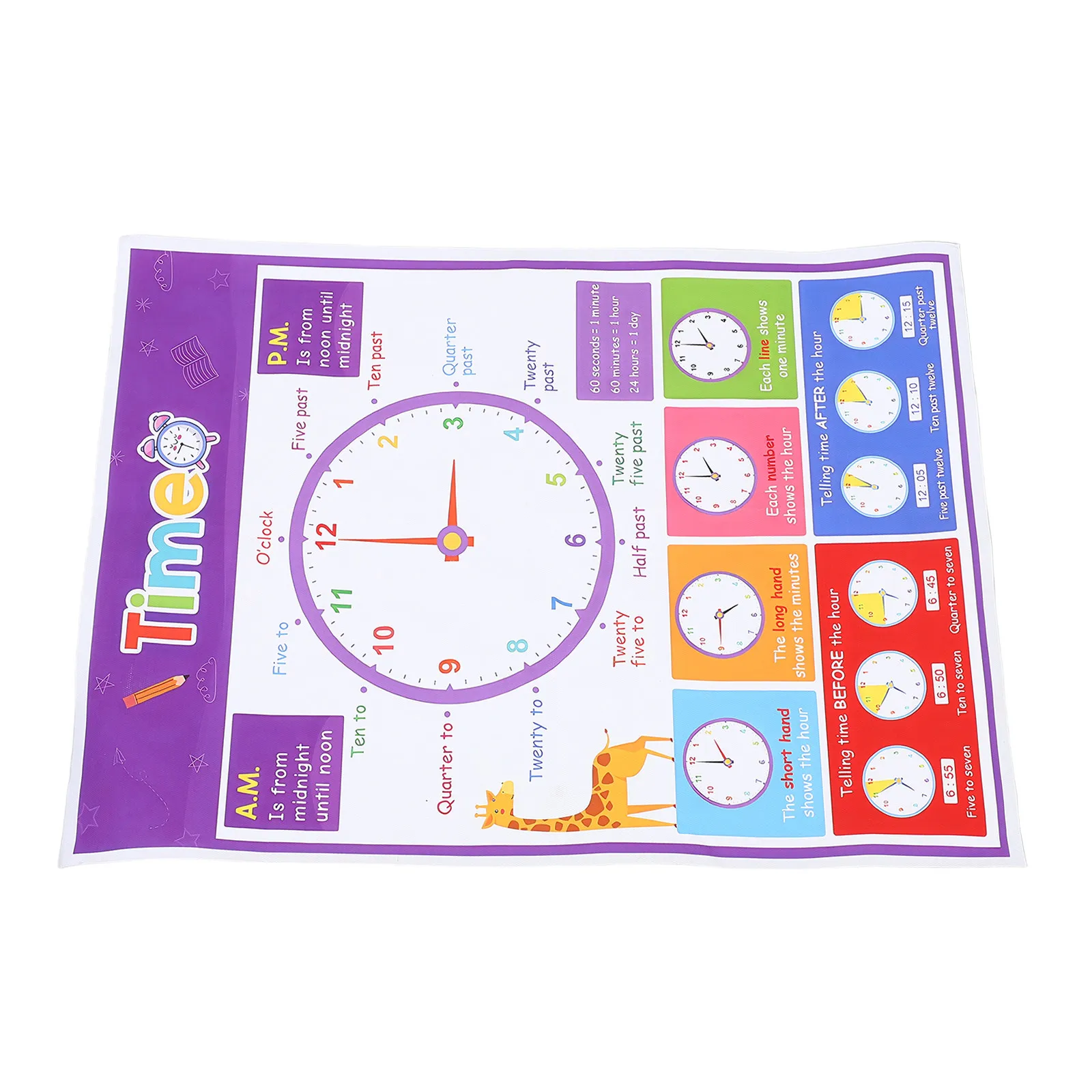 poster-educativo-para-ensino-de-horas-grafico-de-parede-com-relogio-analogico-40x50cm-poster-de-apoio-ao-aprendizado-de-horas-e-vocabulario-para-sala-de-aula