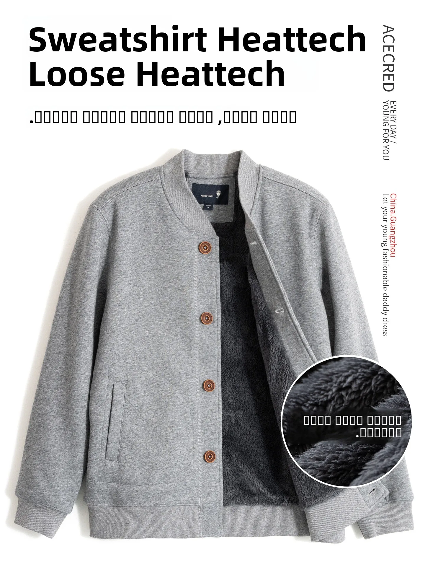 

Thiened Fce Warmth Oversized Autumn Winter Sweatirt for Middle-Aged And ly Men Spor Casual Outerwear Coat