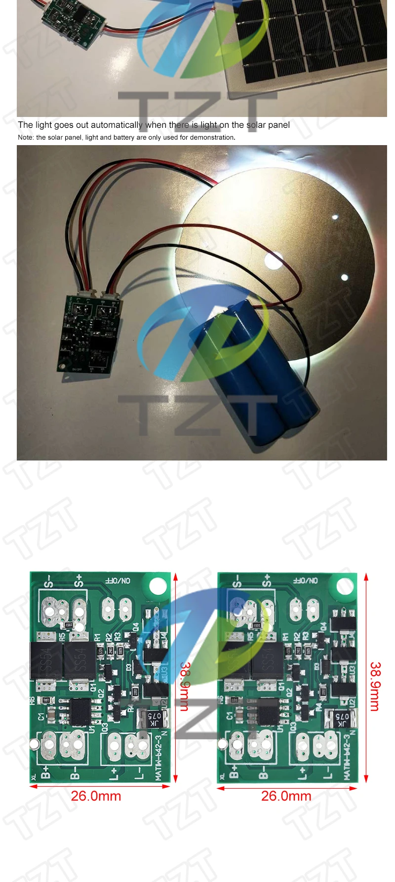 Automatische Solar Panel Batterie Ladegerät Bord Nachtlicht LED Hof Garten Lampe Steuerschalter Verzögerung Relais Modul Power-on/off – Detail 6