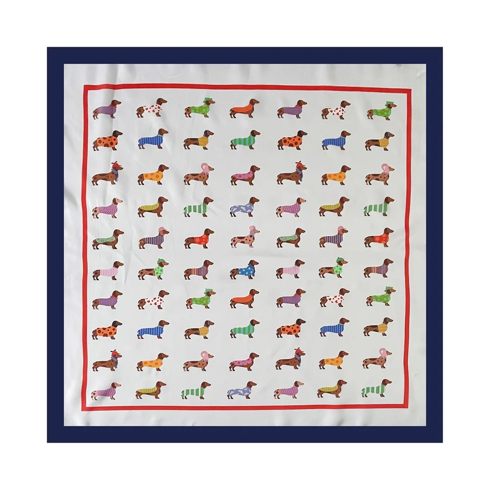 Printed Dachshund Print Print Scarf Geometric Shape Y2K Animal Printed Silk Scarf Hip Hop Spicy Girls Hair Scarf