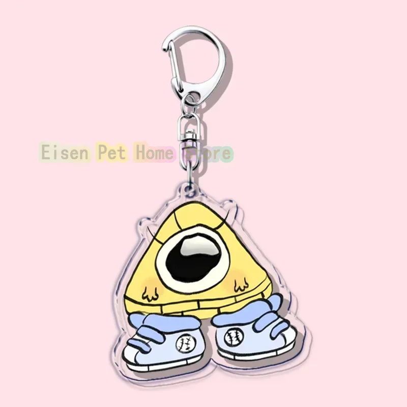 Cute Cartoon Baby Keychain Key Chain Ring for Bag Bill Cipher Baby Keyring Jewelry Outer Space Fans Halloween Gift