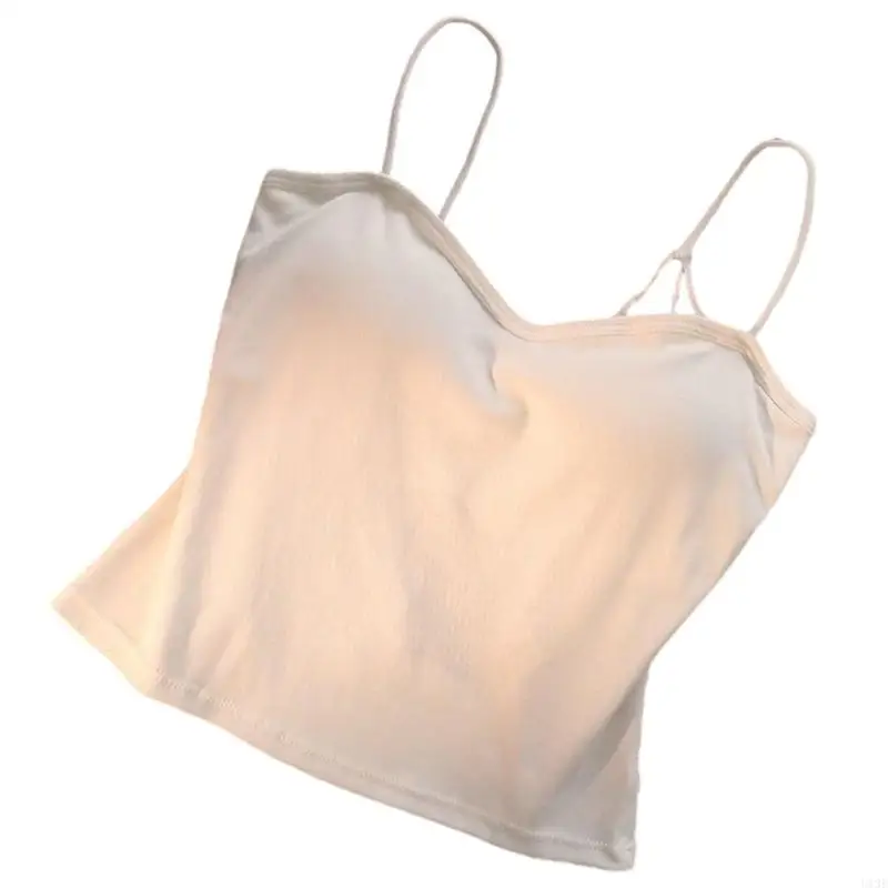 Frauen -Spaghetti -Gurte Spiderweb Rückenless Crop Top Solid gepolsterte Camisolweste