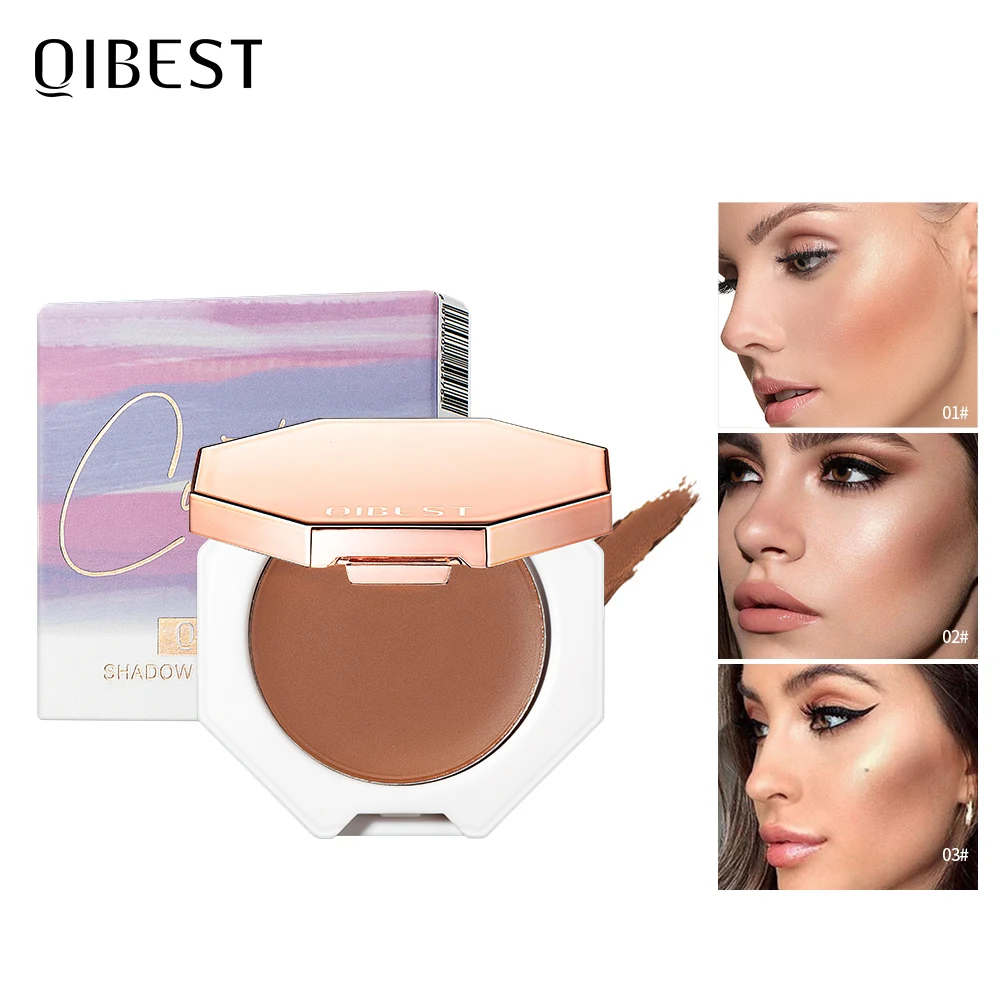 QIBEST Face Makeup Bronzer Palette Cream Silky Contouring Makeup Cosmetic Highlighter Bronzer Palette Makeup Face Illuminator