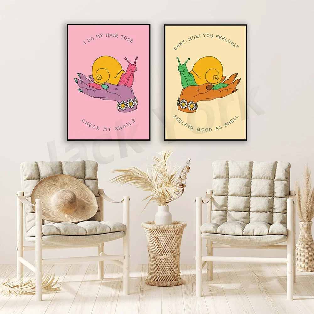 Check My Snails / Good As Shell Prints - مجموعة فنية جدارية على شكل حلزون