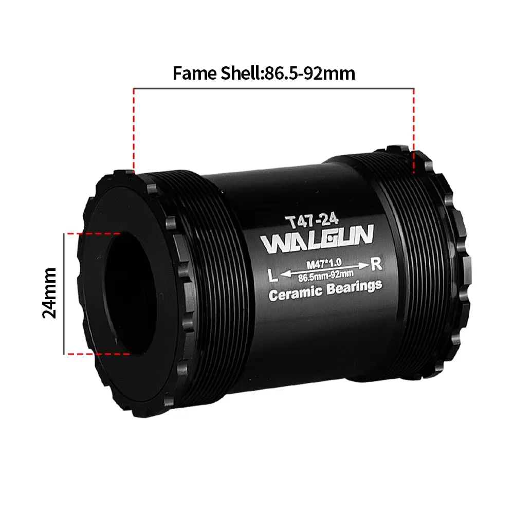 WALGUN T47 Fahrrad-Innenlager mit Keramiklagern 86 86,5 92 Innengewinde BB für 24/22mm Rennrad- und Mountainbike-Kurbelgarnituren – Detail 4