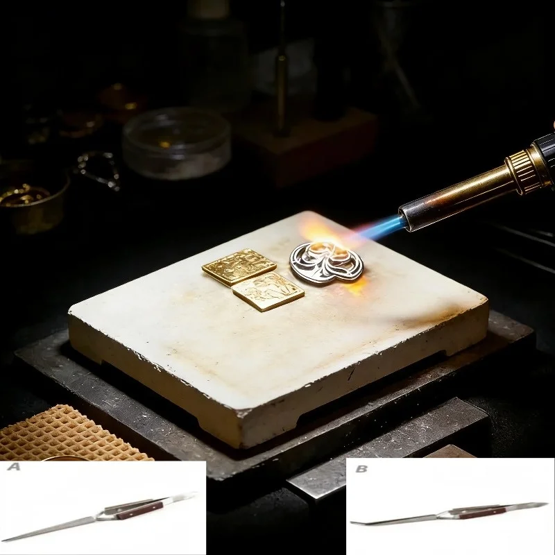 High Temperature Quartz Soldering Block 4 Corner Refractory Plate - For Jewelry Making Metal Welding Casting DIY Craft Tool Kit