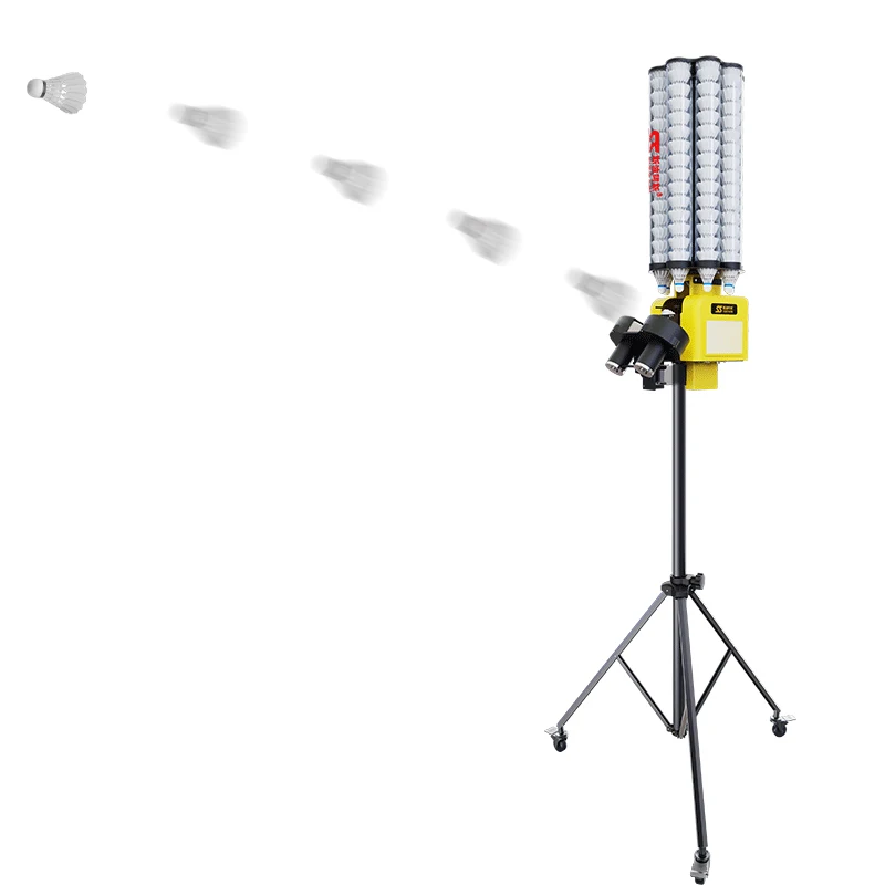 SIBOASI 200 Balls Loaded Smart Remote Control Badminton Trainer Feeding Shooting Machine B3