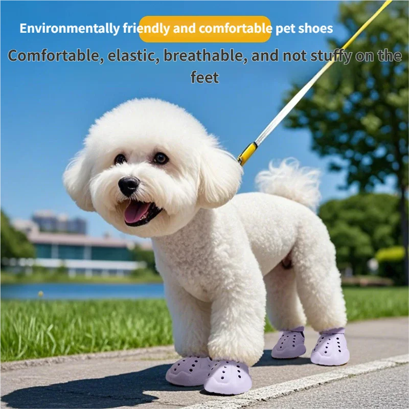 Atmungsaktive Mesh-Laufsandalen mit Löchern für kleine Hunde, Outdoor-Schuhe für Hunde, atmungsaktive Mesh-Sandalen für Haustiere.