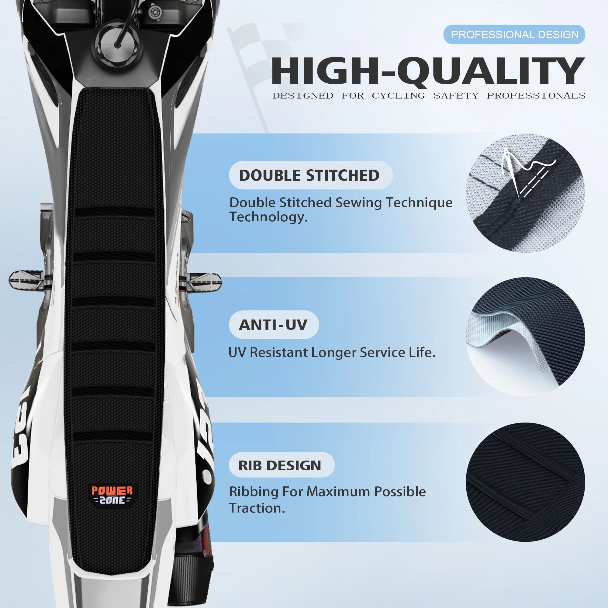 Powerzone Universal Waterproof Non-ship Seat Cover For SXF EXC KXF CRF YZF WR TC TE Motorcycle Accessories