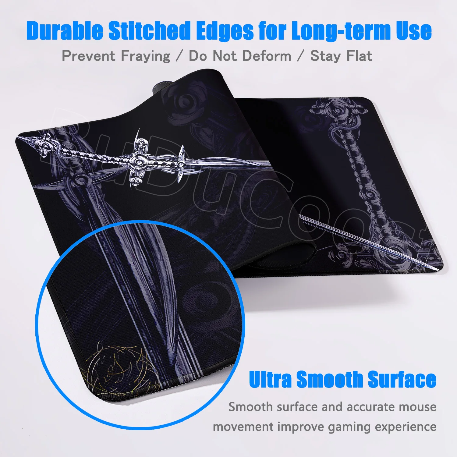 تصميم فتاة لحام السيف الرائعة مقاس كبير لوحة ماوس مطاطية مضادة للانزلاق XXL ملحقات ألعاب الكمبيوتر لوحة المفاتيح ديكور سطح المكتب حصيرة #4