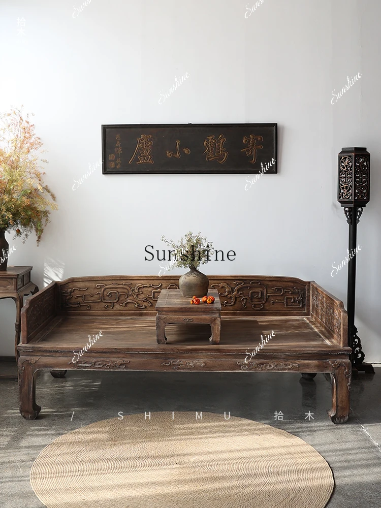 Double sofa bed solid wood Chinese concubine collapse Ming and Qing classical living room   FT