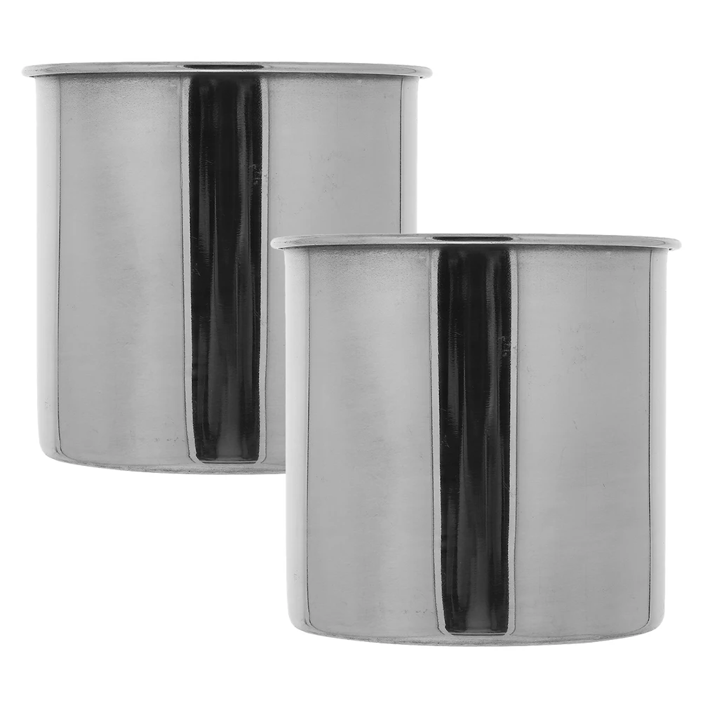 

2pcs Stainless Steel Cup Scaled Rice Cooker Cup Kitchen Measuring Holder Household Multipurpose Rice Container Metal