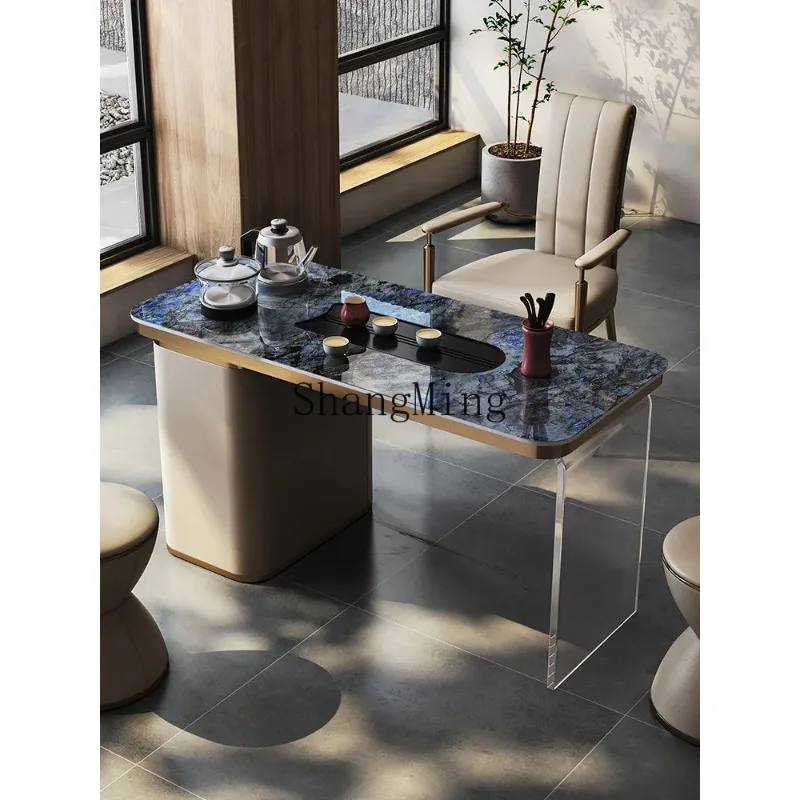 

SM rock slab tea table suspension style balcony tea table kettle integrated