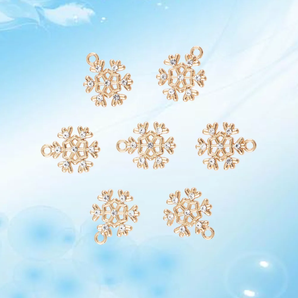 

10pcs Animal Snowflake Charms for Jewelry Making Gold Plated Earrings Alloy Beads Craft Supplies Xmas Gift Ideal