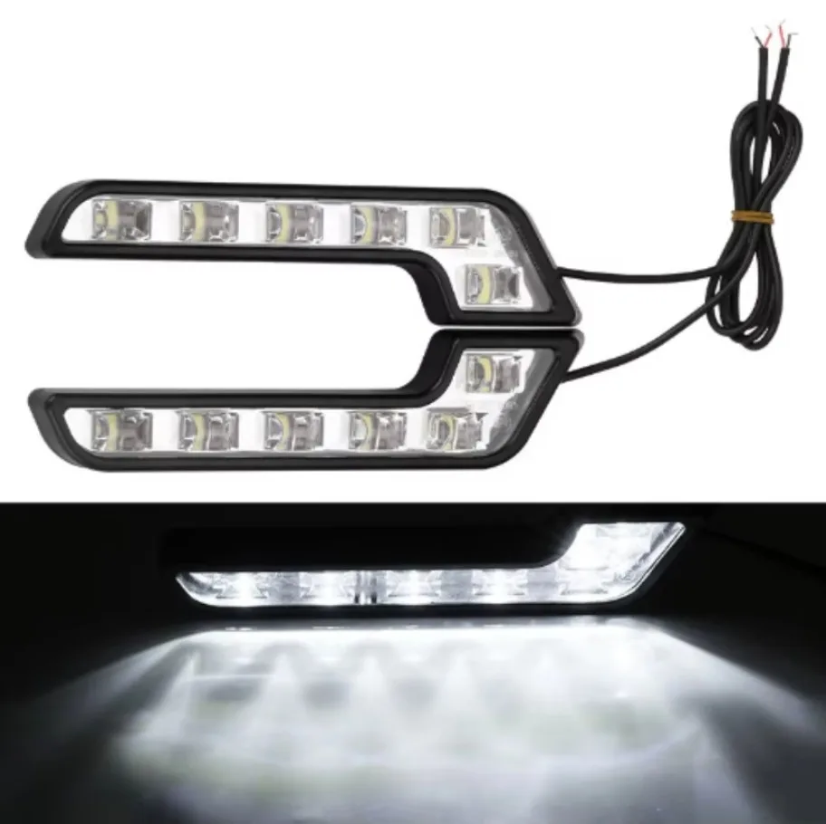 12V L Shaped Driving Lamp Daytime Running Fog Light Durable Waterproof Car LED Lamp 1SET