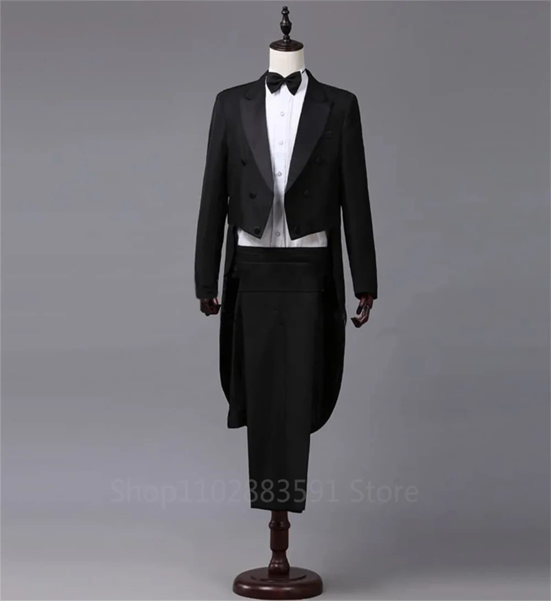 2 PiecesMen Tuxedo Suits Slim Fit Formal Magician Costume Tailcoat Jacket Musician Blazer pants Prince Party Blazer Embroidery