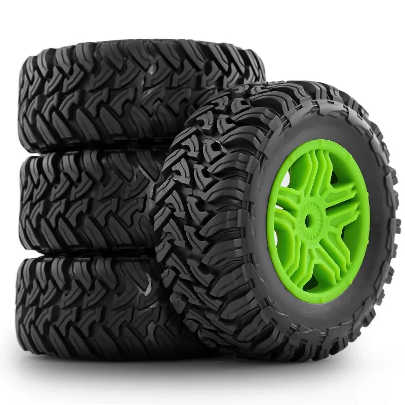 

12mm Hex 110mm Short Course Truck Tire Wheel Set 4Pcs Spare Parts Compatible Traxxas Slash Arrma Senton HuanQi 727 VKAR 10SC HSP