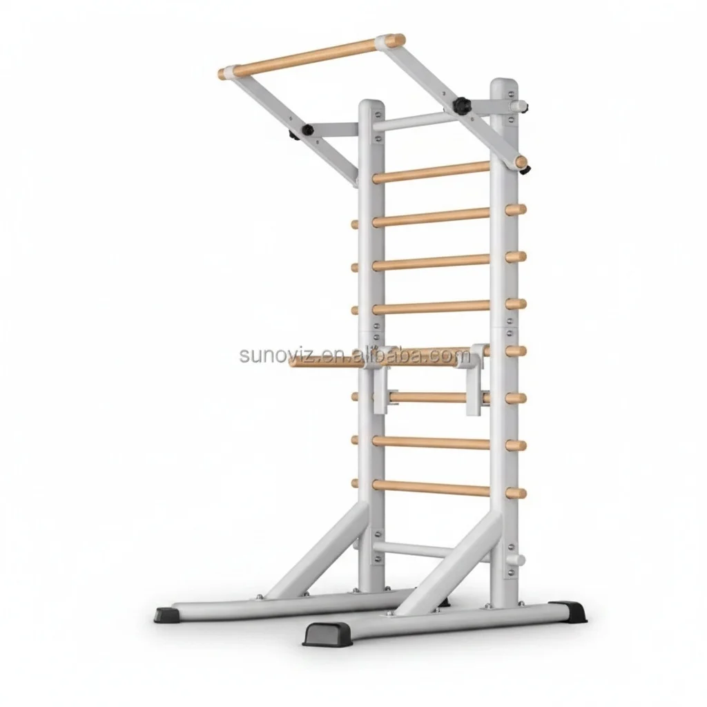 

Double Pull-Up Rib Frame, Beech Wood Steel Stretching Frame, Pilates Equipment, 230cm/90.5 inch Indoor Gym Gear for Home
