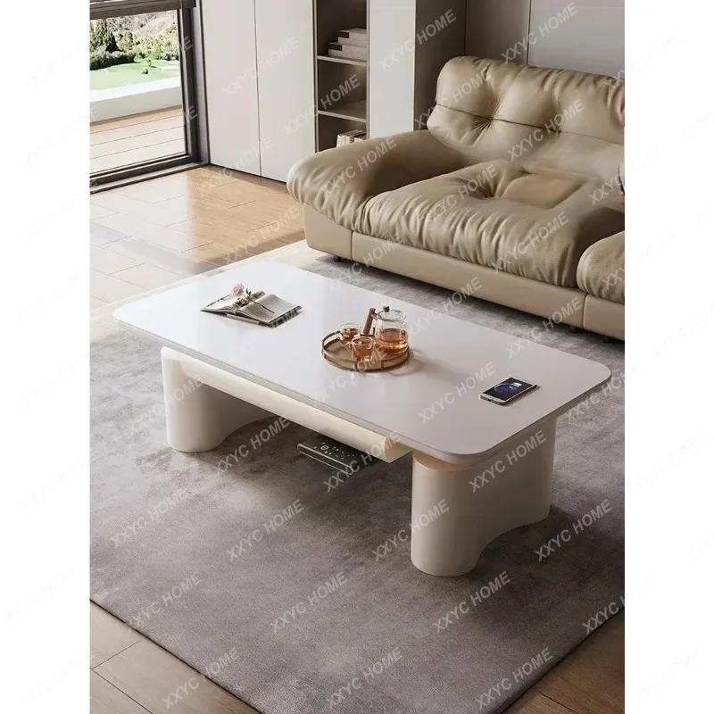 XXWhole House Furniture Lifting Coffee Table Dual-Purpose Stone Plate Multi-Function Electric Intelligent Automatic Tea Table