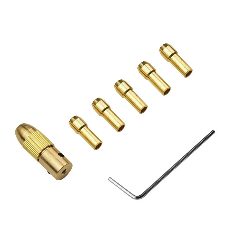 0.5-3mm 8pcs Small Electric Drill Bit Collet MicroTwist Drill Copper Chuck Set With Allen Wrench For HOME DIY Power tool parts