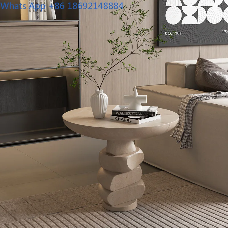 Minimalist Rotating Coffee Table for Living Room Modern Style Side Table