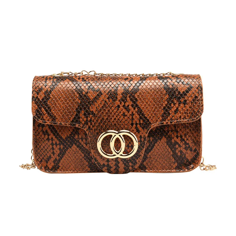 

Fashionable snake skin pattern small square bag, simple and trendy bag, wild style women's shoulder bag, mobile wallet
