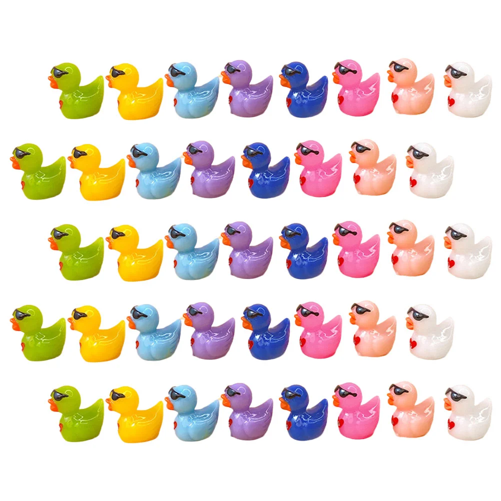 

40 Pcs Mini Duck Moss Landscape Decor Resin Miniature Tiny Animals Fairy Figurines Garden Micro Frog Toy