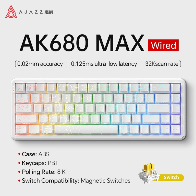 AJAZZ AK680 V2/AK680 MAX 磁気スイッチメカニカルキーボード 60