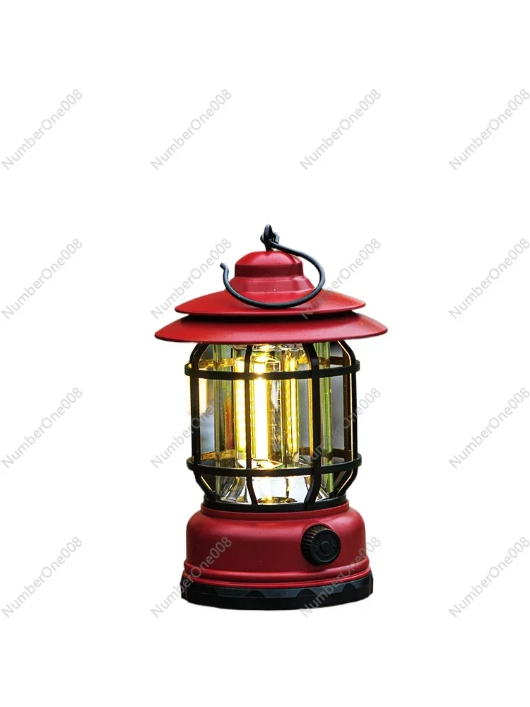 

Outdoor Charging Retro Camping Ambience Light Led Camp Camping Tent Canopy Kerosene Lamp Hanging Emergency Barn Lantern