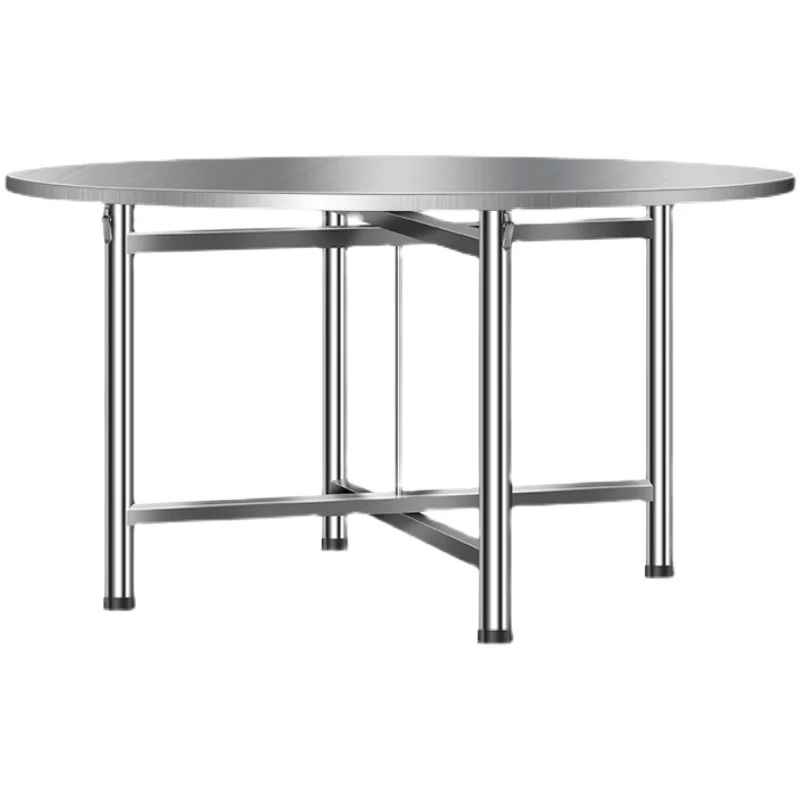 Stainless steel home dining table swivel with turntable round