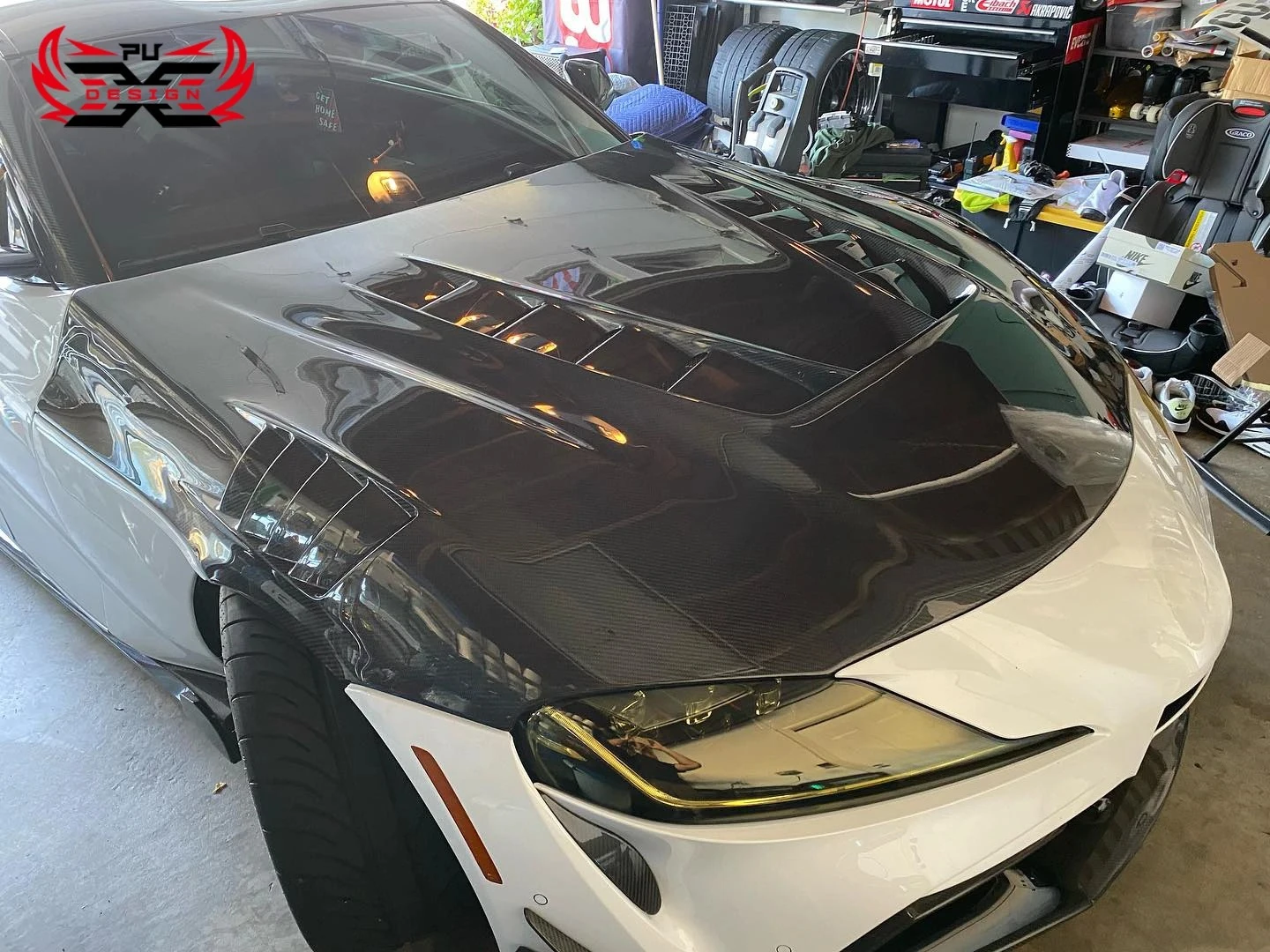 الجملة سيبون نمط هود ألياف الكربون لتويوتا Gr Supra A90 A91 Mk5 هود اكسسوارات السيارات غطاء المحرك الكربون