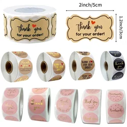 Round Labels Kraft Gift Sealing Thank You Stickers Christmas Design Scrapbooking Festival Birthday Party Decorations Labels