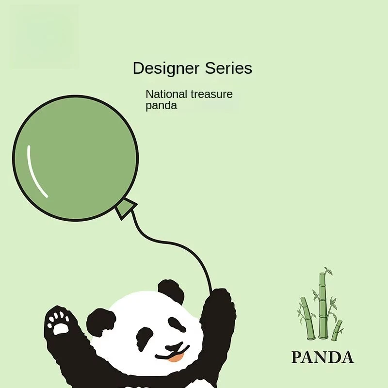 Designer Panda Stall Large Outdoor Garden Courtyard Sun Umbrella Manual Control Black Coating Polyester Panels EVA for Travel