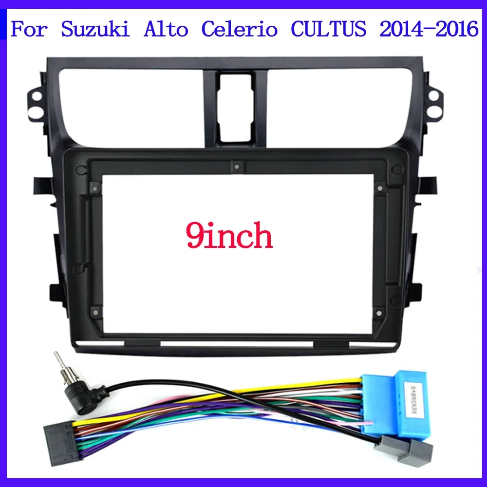 9inch Car Radio Installation DVD GPS Mp5 Plastic Fascia for Suzuki Alto Celerio CULTUS 2014-2016 car Panel Frame Dash Mount Kit