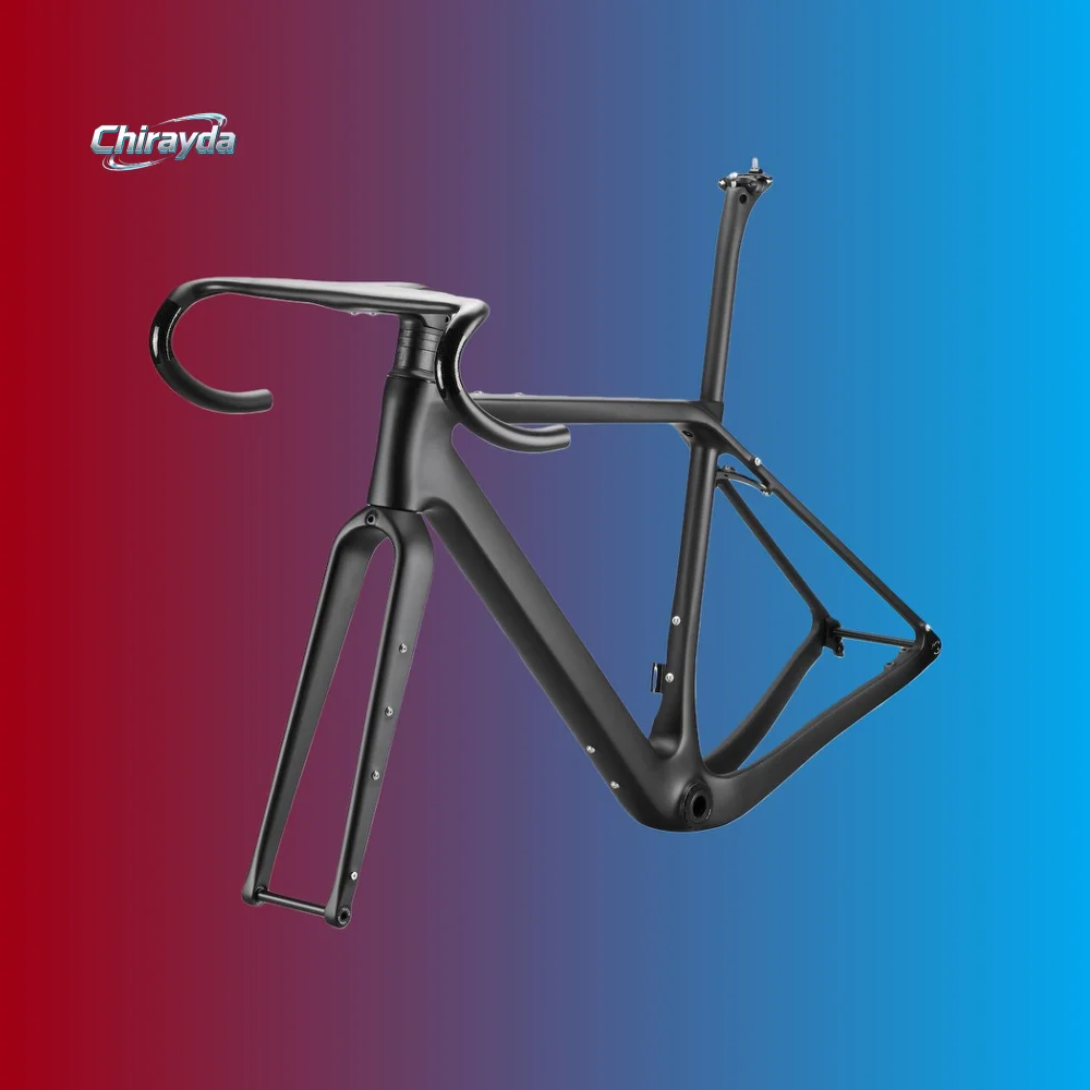 

Chirayda 2026 NEW Gravel Frame Inner Cable T1100 Toray Carbon Fiber 1250g Size M Disc Brake Cycle ColorDIY cross Gravel Bike