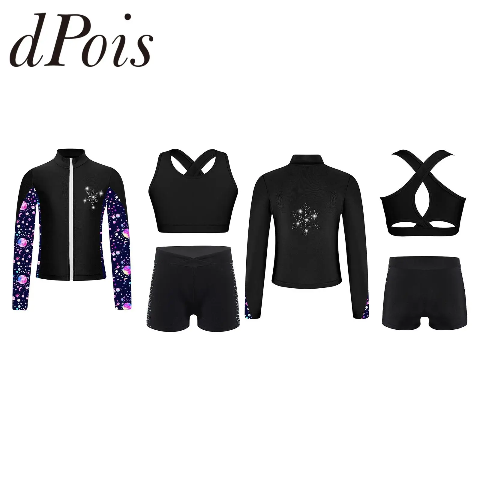 

Детский спортивный костюм, топы, шорты, куртка на молнии, гимнастическая одежда для подростков, спортивные костюмы для тренажерного зала, фитнеса, комплекты для йоги, детская спортивная одежда для девочек