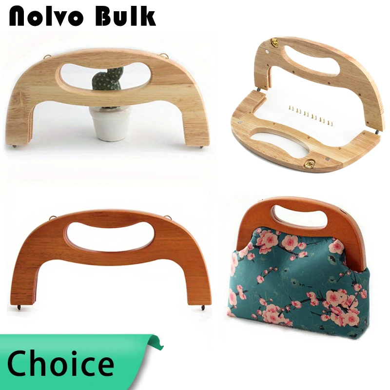 

1PC 25*cm*2cm Wooden Handles Bag Purse Frame Closure Kiss Clasp Women Handbag Sewing Brackets Crochet Bags DIY Accessories