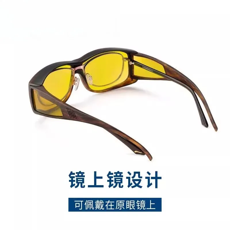 Goggles on camera driving polarized light discoloration anti-blue UV high contrast mirror
