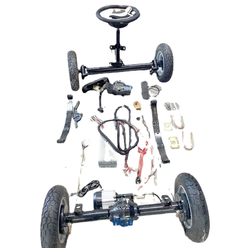 Tricycle Motor Kit with Rear bridge front axle suspension disc brake assembly four wheeled cart Accessories