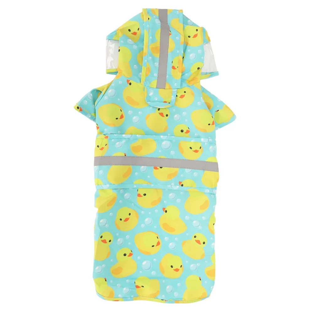 Water Proof Pet Raincoat Light Weight Cute Duck Rain Outfit Adjustable Fit Bright Yellow Dog Bath Duck Rainwear Park Walk