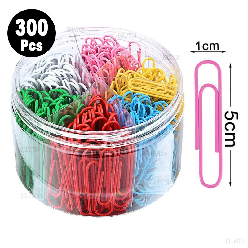 

300Pcs Set 50mm Paperclips With Box Office School Wall Map Photo Memo Pad Notes Book Paper Clips Pins Stationery DIY Decoration