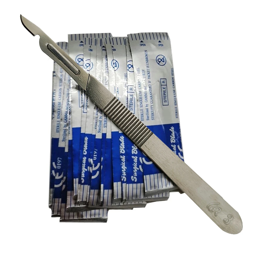 The 15C surgical blade combination includes 10 blades and 1 handle for repairing mobile phones, laboratory manual DIY knives