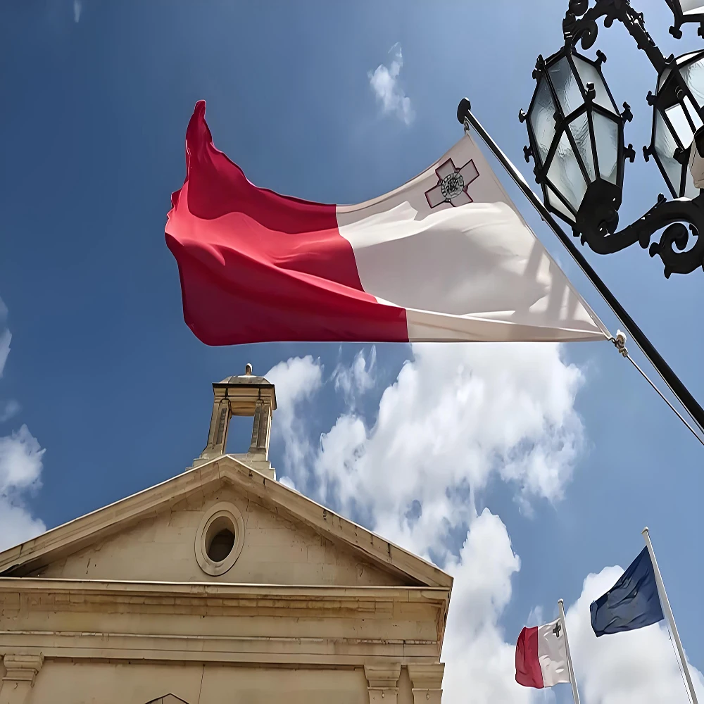 Malta National Flag 90x150 Cm Polyester Red White George Cross Design Hanging Banner for Patriotic Pride