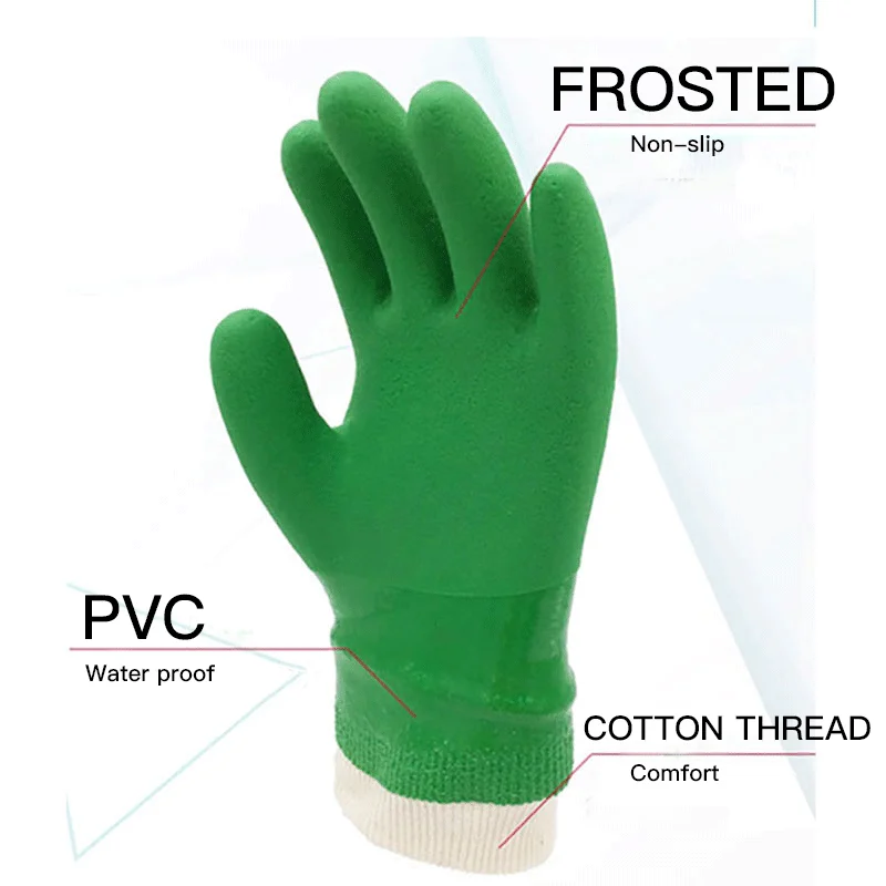 Green Waterproof Gloves Kitchen Washing Dishes Laundry Cleanses Durable Non-Slip Soft Free Shipping Working Gloves Wholesale